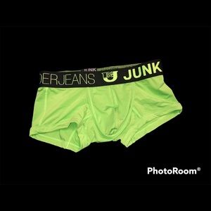 Mens bright lime green JUNK underwear. Size small